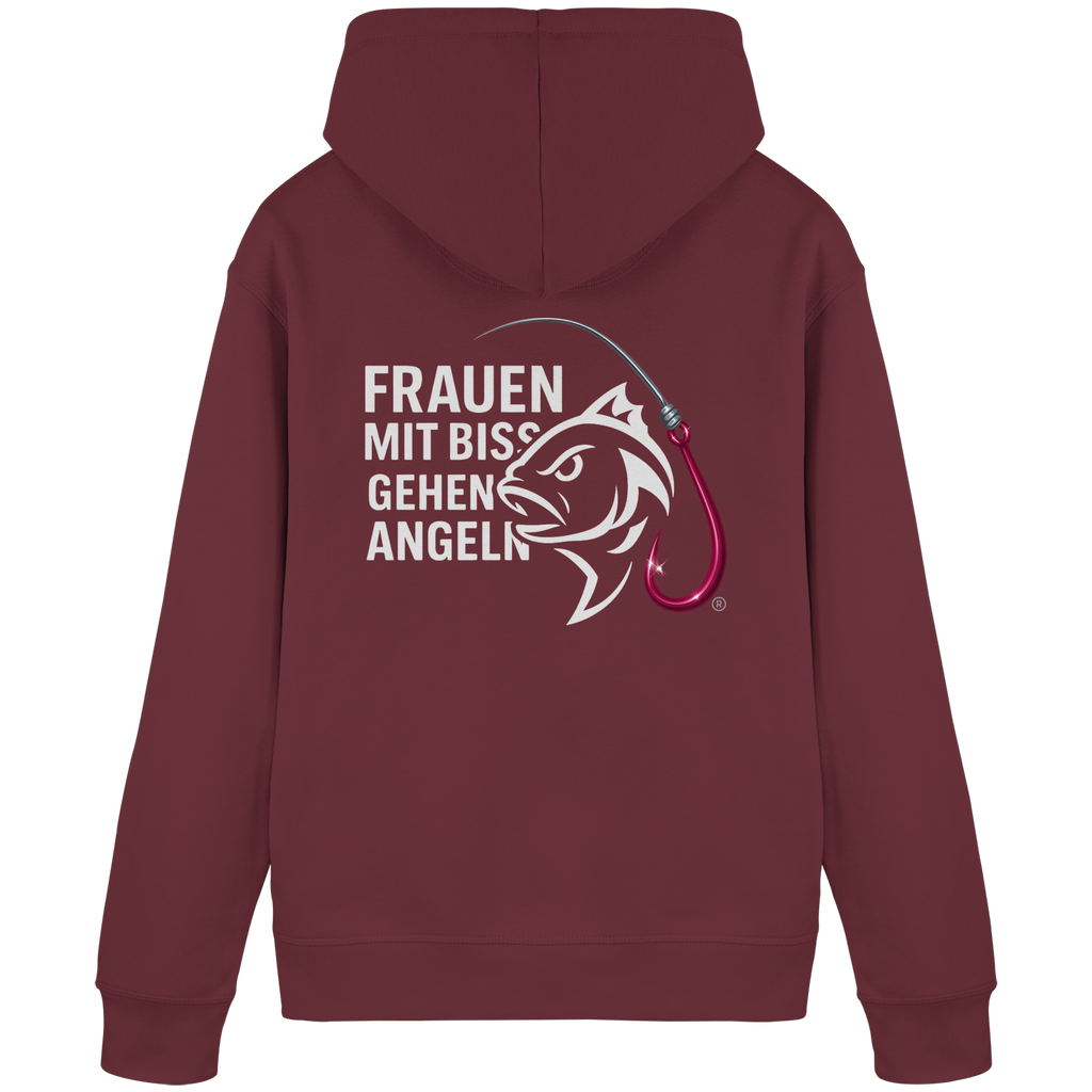Hoodie als Premium Statement "Frauen mit Biss, gehen angeln" - Organic Basic Hoodie