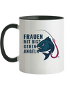 Tasse "Frauen mit Biss, gehen angeln" - zweifarbig - Tasse zweifarbig