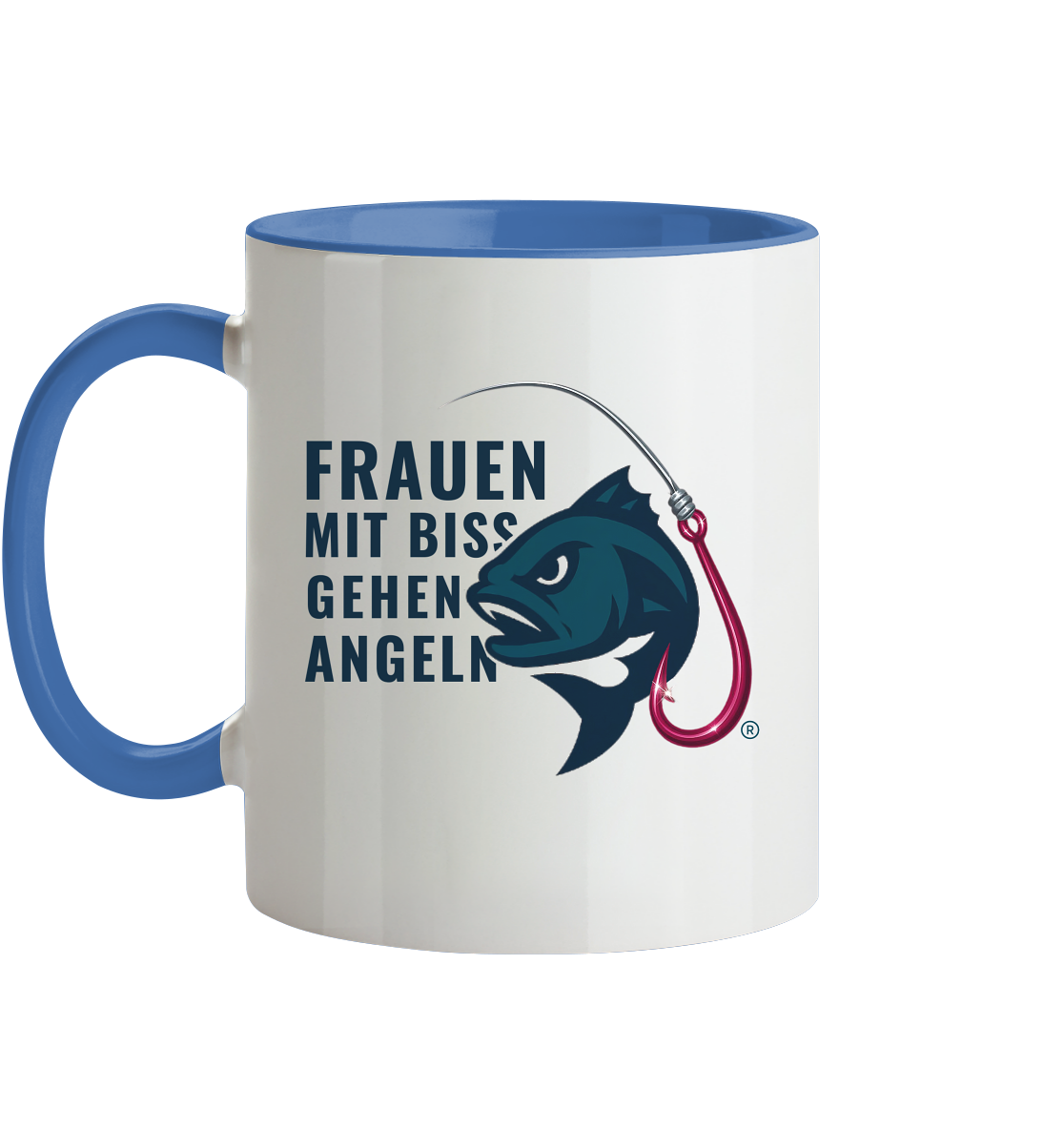 Tasse "Frauen mit Biss, gehen angeln" - zweifarbig - Tasse zweifarbig