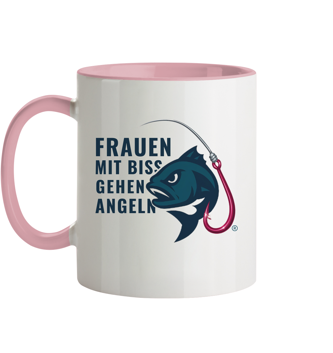 Tasse "Frauen mit Biss, gehen angeln" - zweifarbig - Tasse zweifarbig