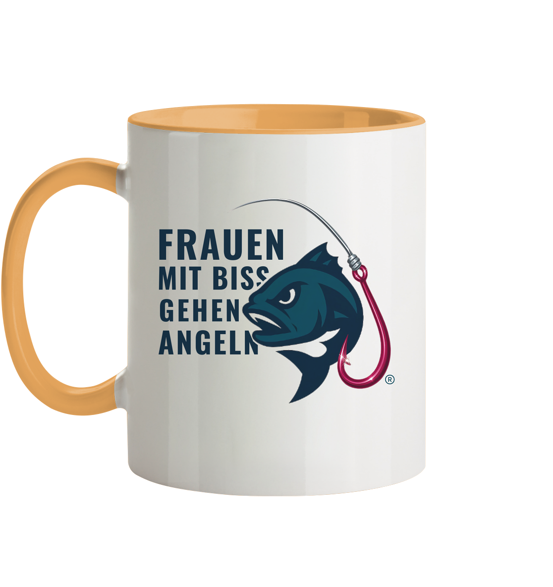 Tasse "Frauen mit Biss, gehen angeln" - zweifarbig - Tasse zweifarbig