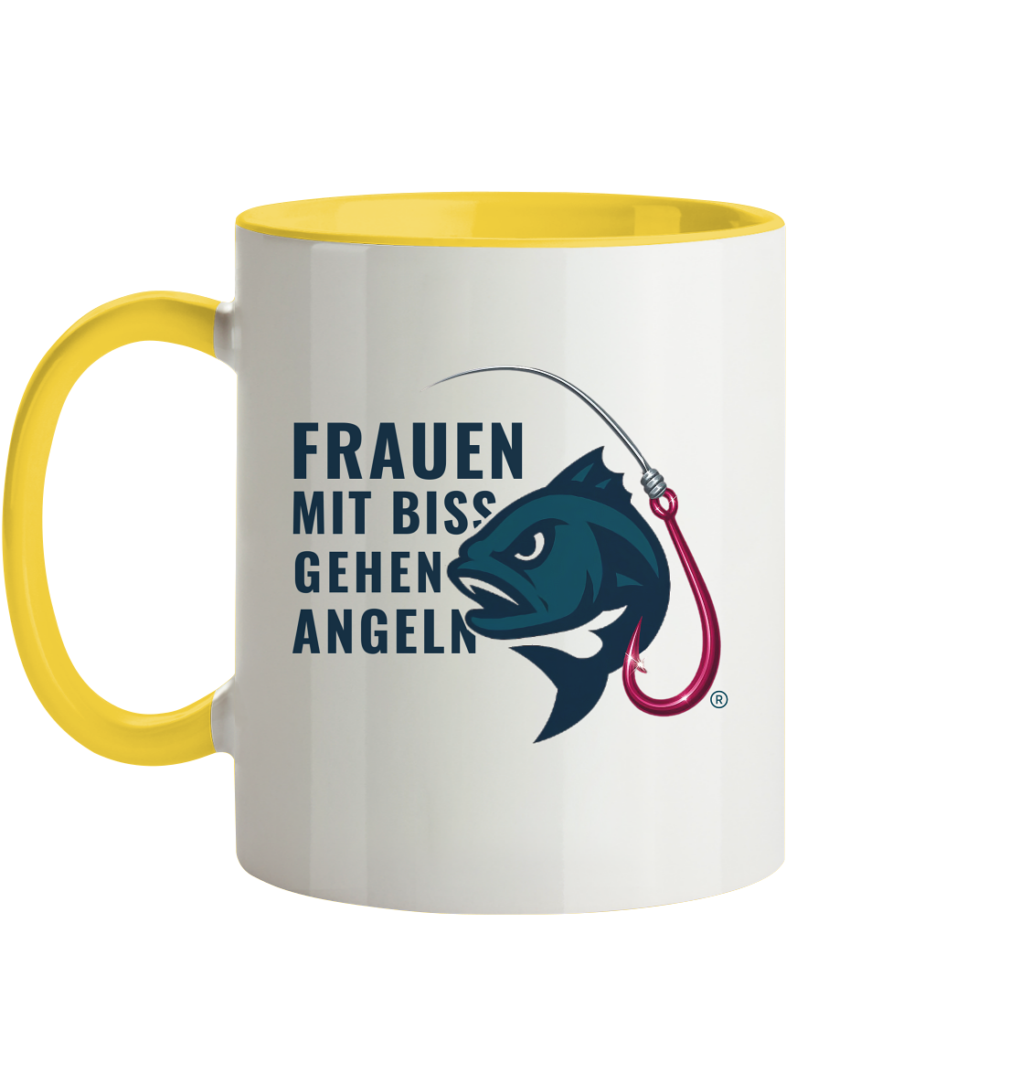 Tasse "Frauen mit Biss, gehen angeln" - zweifarbig - Tasse zweifarbig