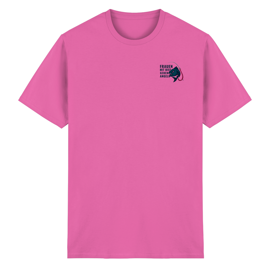 T-Shirt für starke Frauen "Frauen mit Biss, gehen angeln" Vorne/hinten Druck - Heavy Cotton T-Shirt