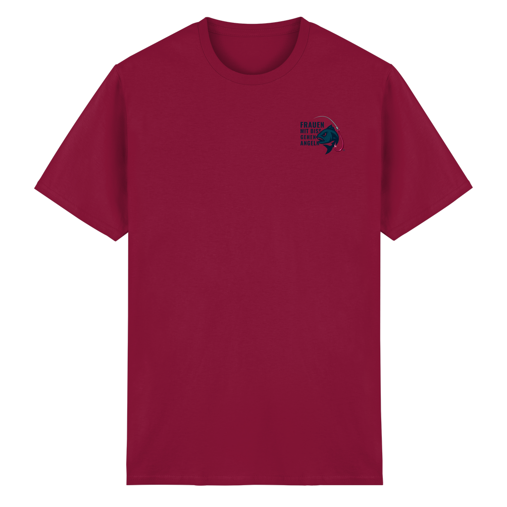 T-Shirt für starke Frauen "Frauen mit Biss, gehen angeln" Vorne/hinten Druck - Heavy Cotton T-Shirt