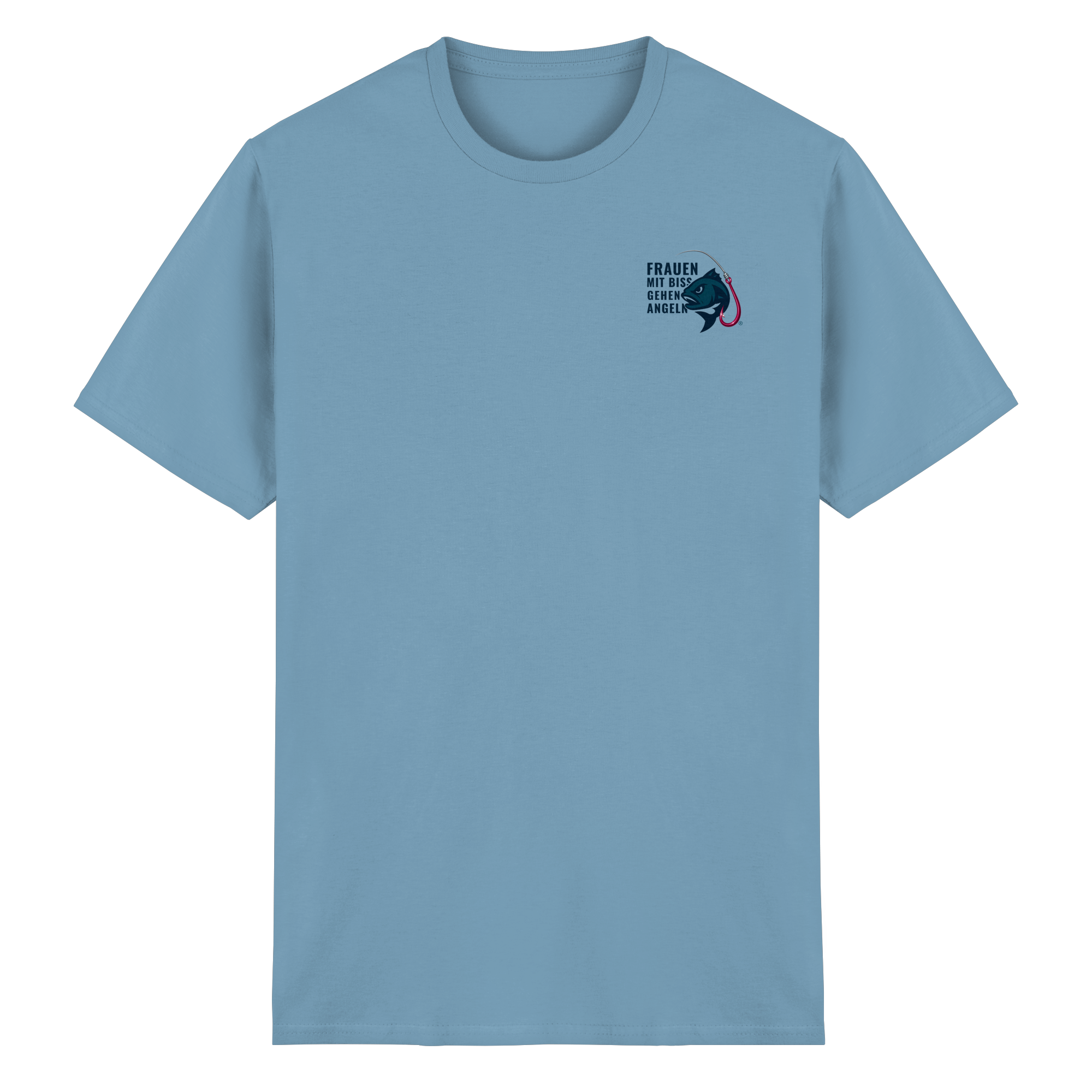 T-Shirt für starke Frauen "Frauen mit Biss, gehen angeln" Vorne/hinten Druck - Heavy Cotton T-Shirt