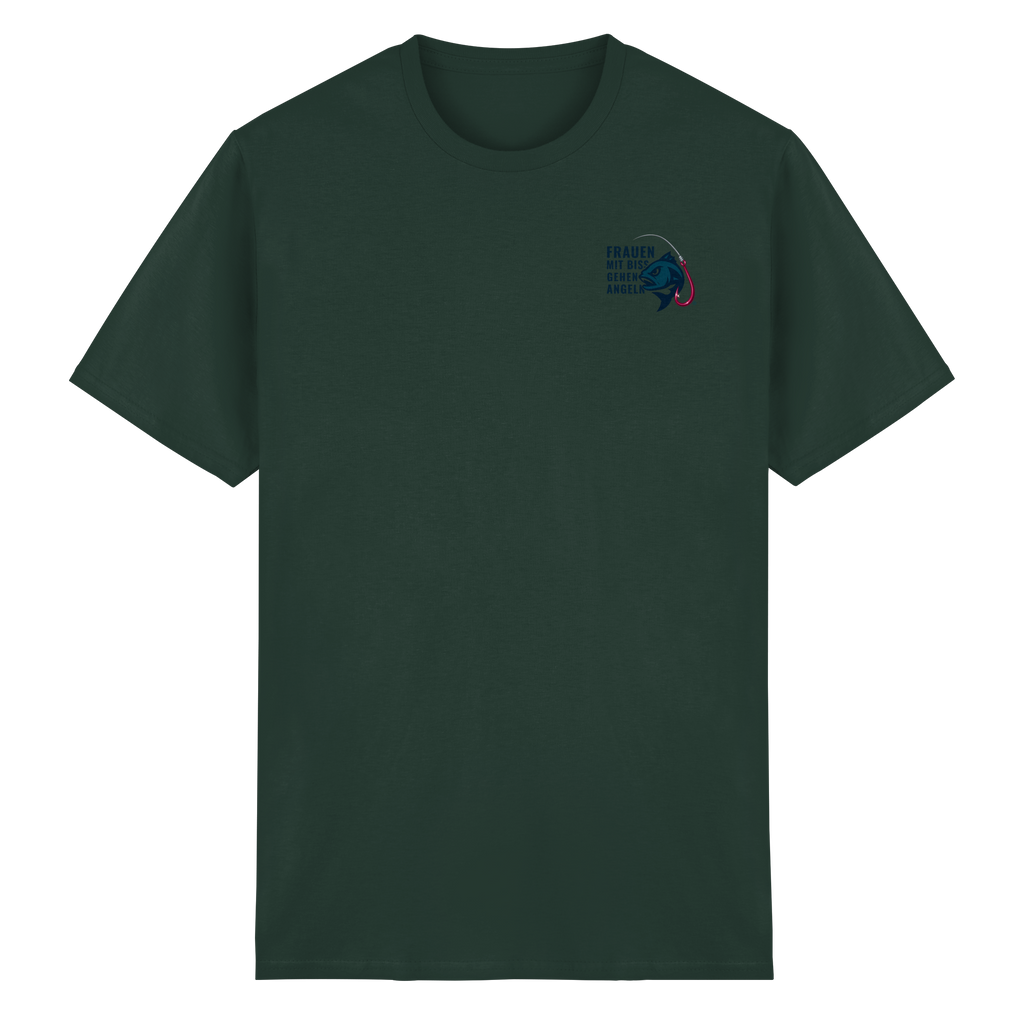 T-Shirt für starke Frauen "Frauen mit Biss, gehen angeln" Vorne/hinten Druck - Heavy Cotton T-Shirt