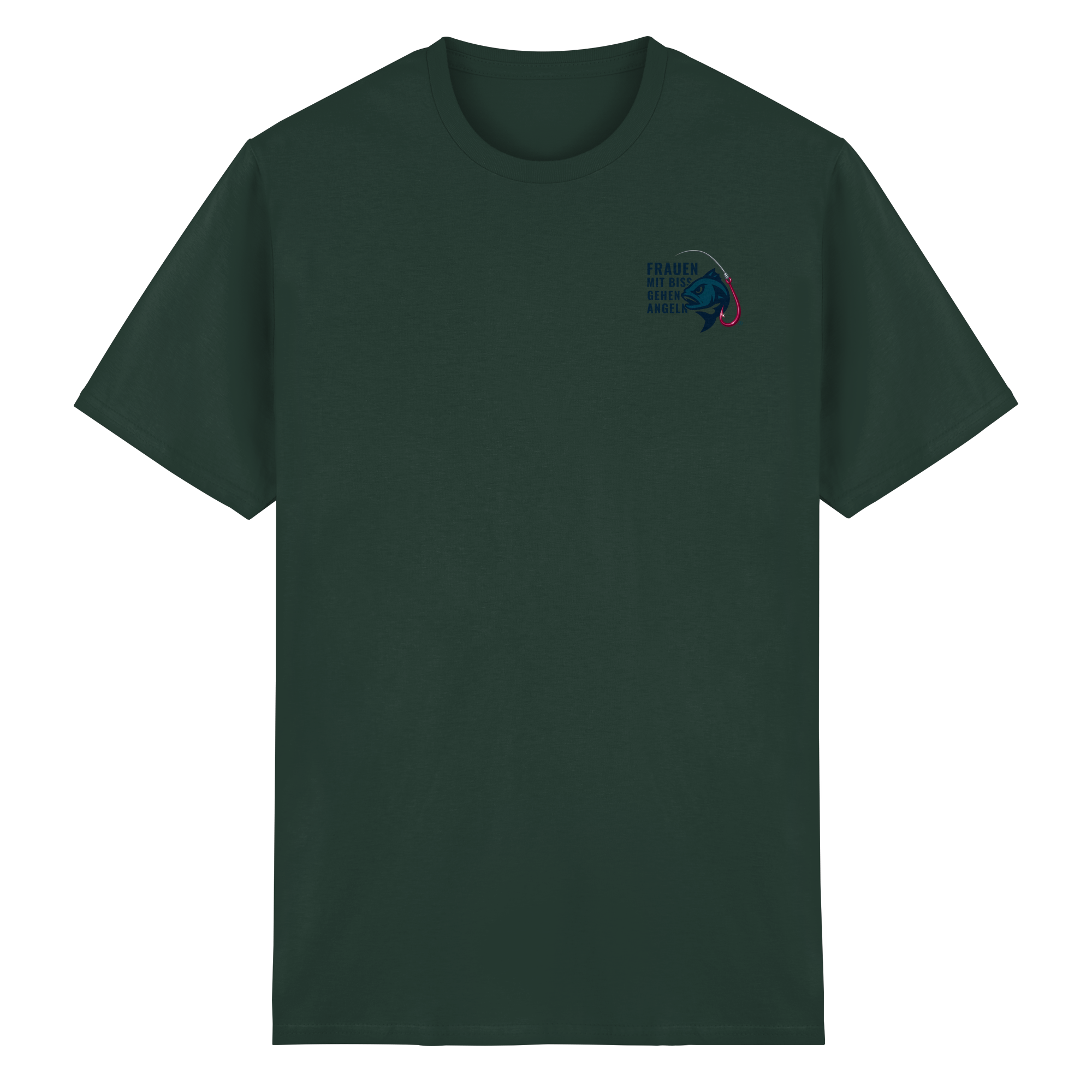 T-Shirt für starke Frauen "Frauen mit Biss, gehen angeln" Vorne/hinten Druck - Heavy Cotton T-Shirt