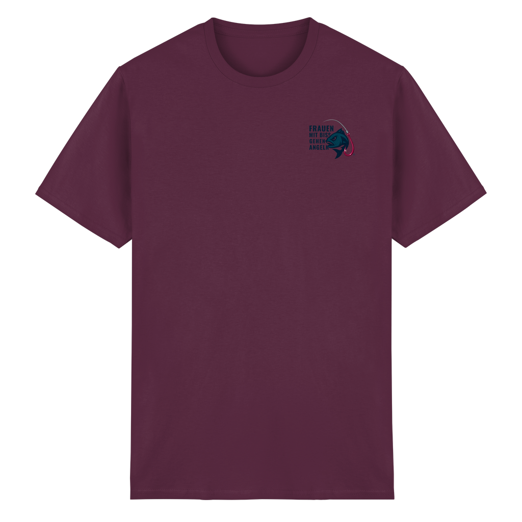 T-Shirt für starke Frauen "Frauen mit Biss, gehen angeln" Vorne/hinten Druck - Heavy Cotton T-Shirt