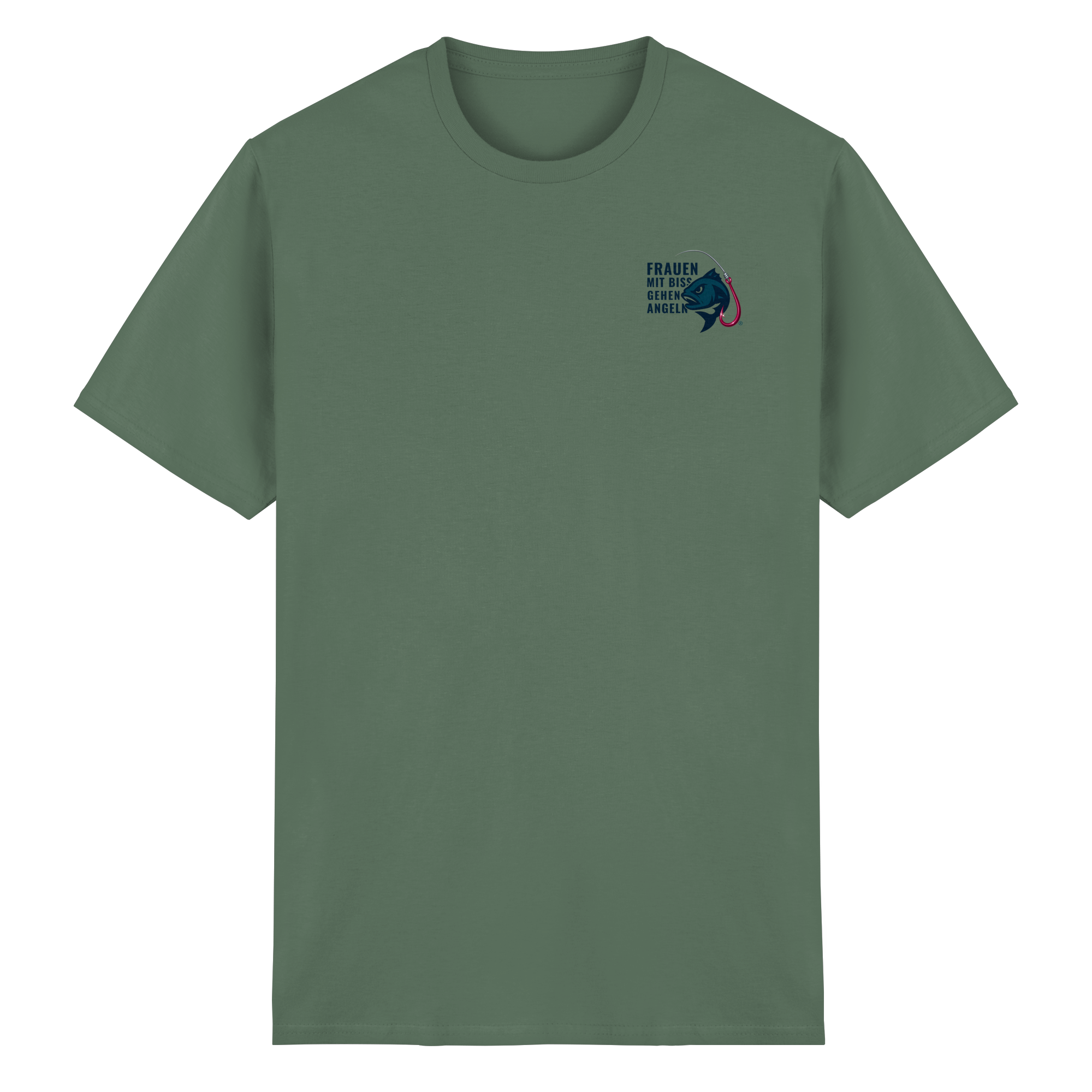 T-Shirt für starke Frauen "Frauen mit Biss, gehen angeln" Vorne/hinten Druck - Heavy Cotton T-Shirt