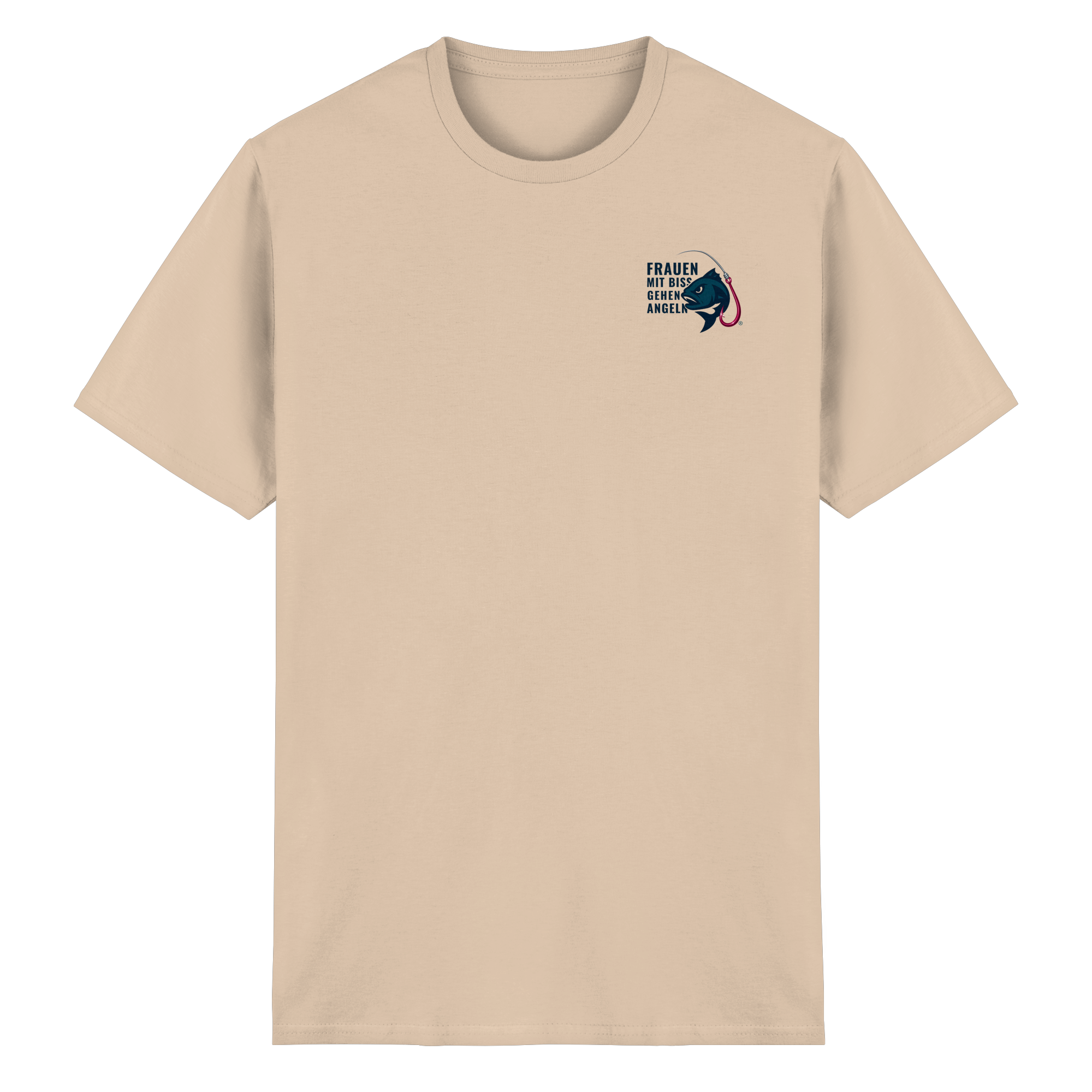 T-Shirt für starke Frauen "Frauen mit Biss, gehen angeln" Vorne/hinten Druck - Heavy Cotton T-Shirt