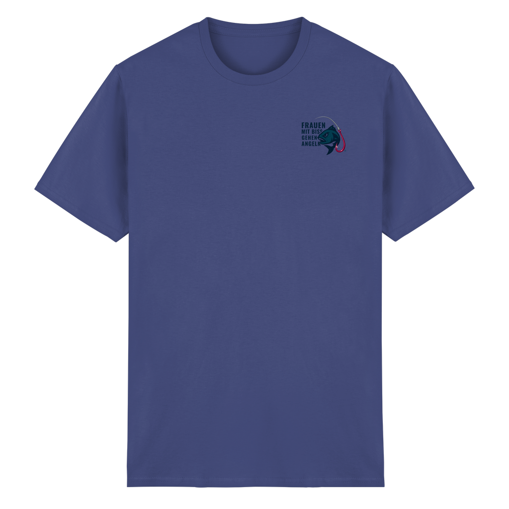 T-Shirt für starke Frauen "Frauen mit Biss, gehen angeln" Vorne/hinten Druck - Heavy Cotton T-Shirt