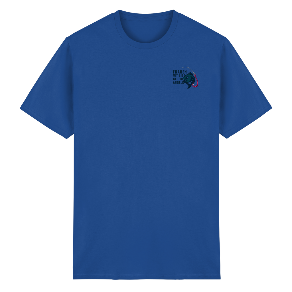 T-Shirt für starke Frauen "Frauen mit Biss, gehen angeln" Vorne/hinten Druck - Heavy Cotton T-Shirt