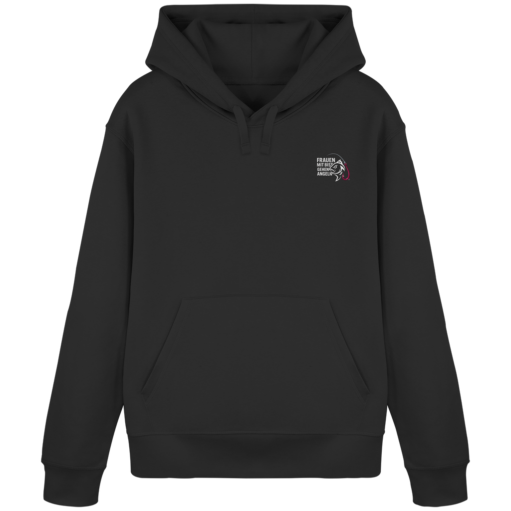 Hoodie als Premium Statement "Frauen mit Biss, gehen angeln" - Organic Basic Hoodie