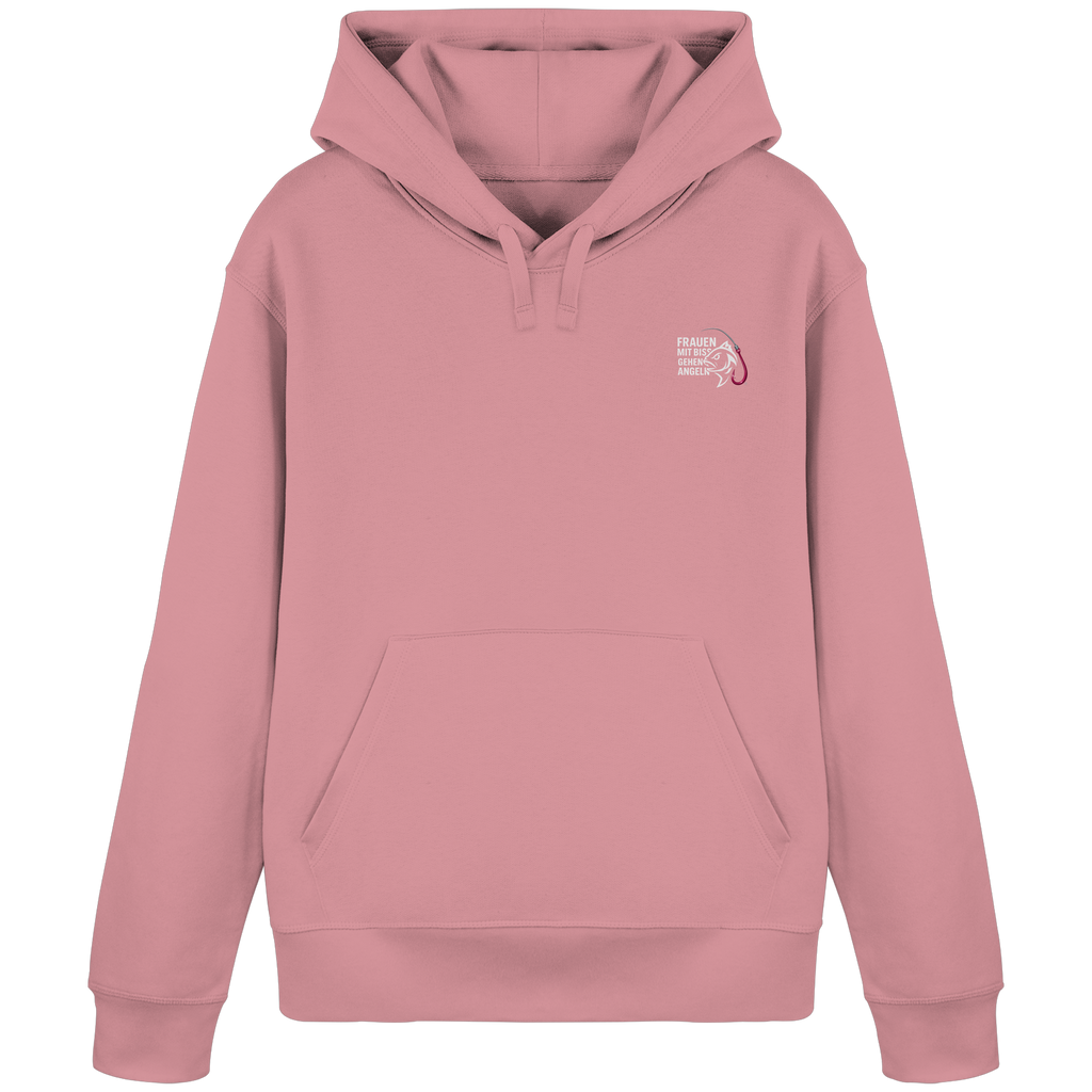 Hoodie als Premium Statement "Frauen mit Biss, gehen angeln" - Organic Basic Hoodie