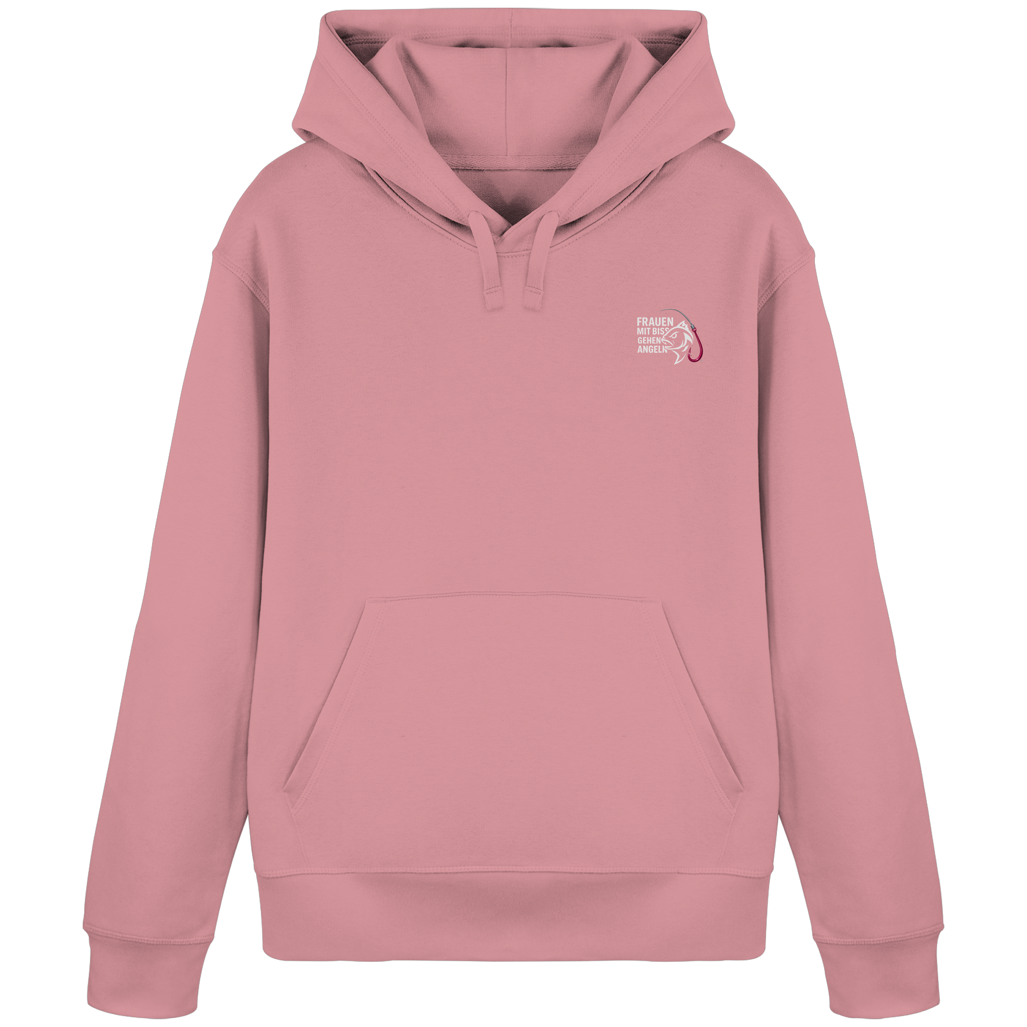 Hoodie als Premium Statement "Frauen mit Biss, gehen angeln" - Organic Basic Hoodie
