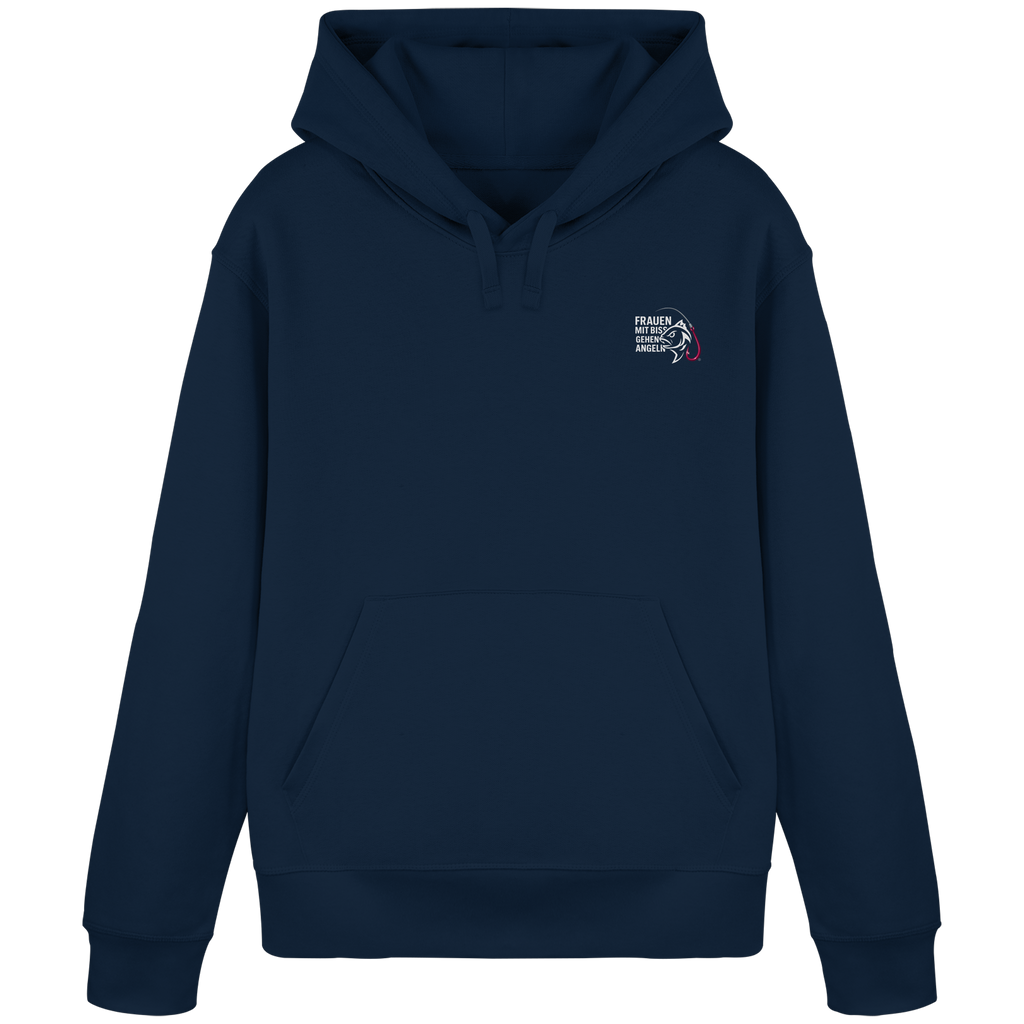 Hoodie als Premium Statement "Frauen mit Biss, gehen angeln" - Organic Basic Hoodie