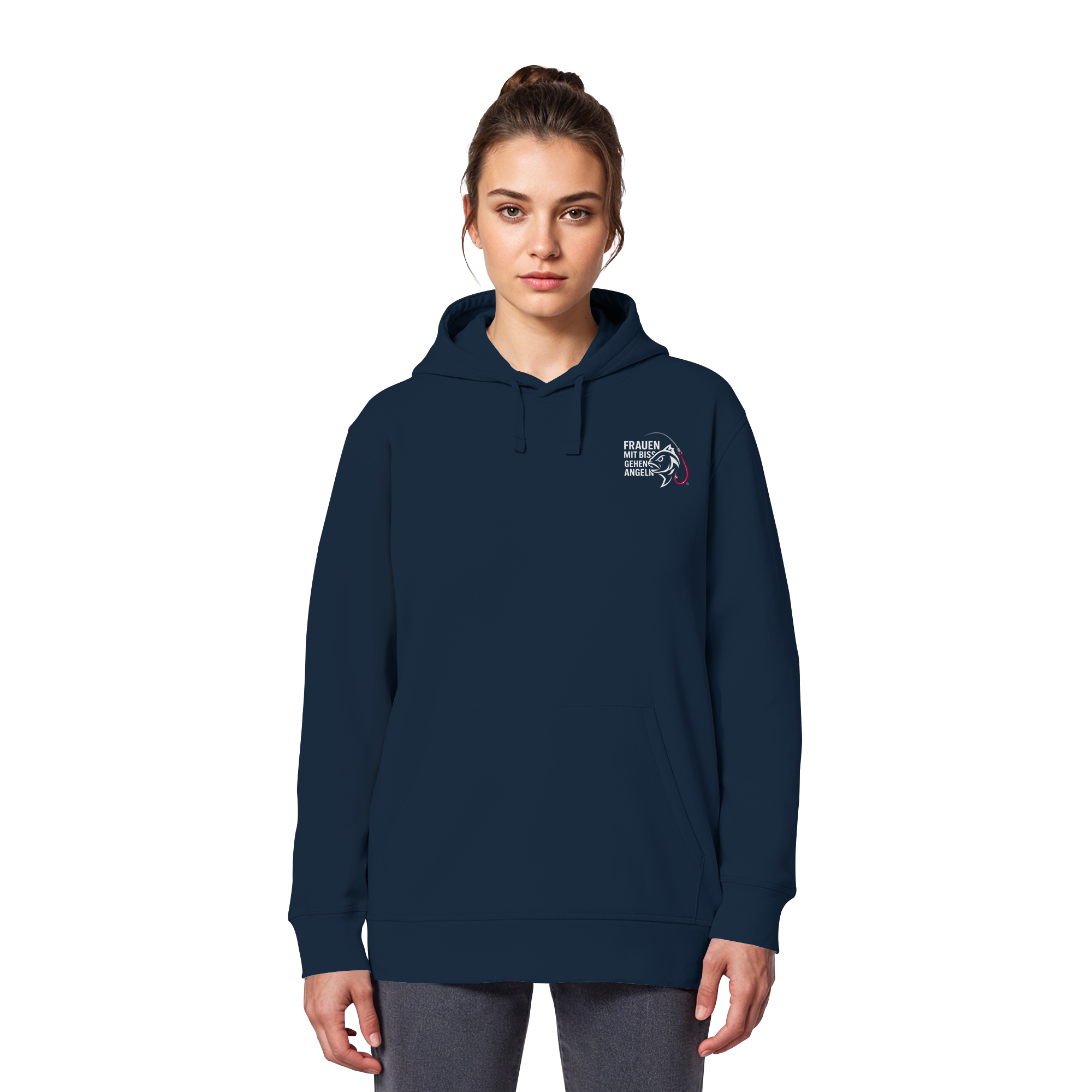 Dieser Hoodie ist kein Trendteil. Er ist ein Statement "Frauen mit Biss, gehen angeln" - Organic Basic Hoodie - Organic Basic Hoodie