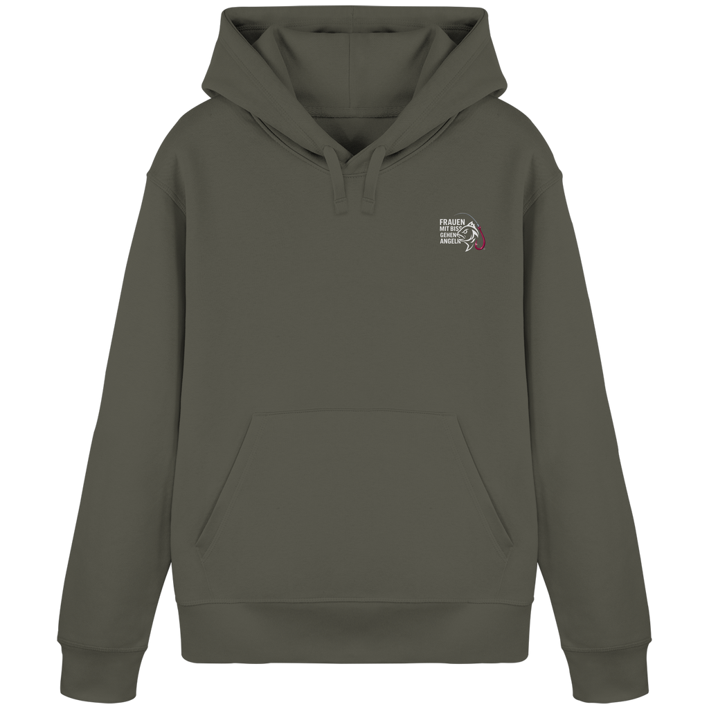 Hoodie als Premium Statement "Frauen mit Biss, gehen angeln" - Organic Basic Hoodie