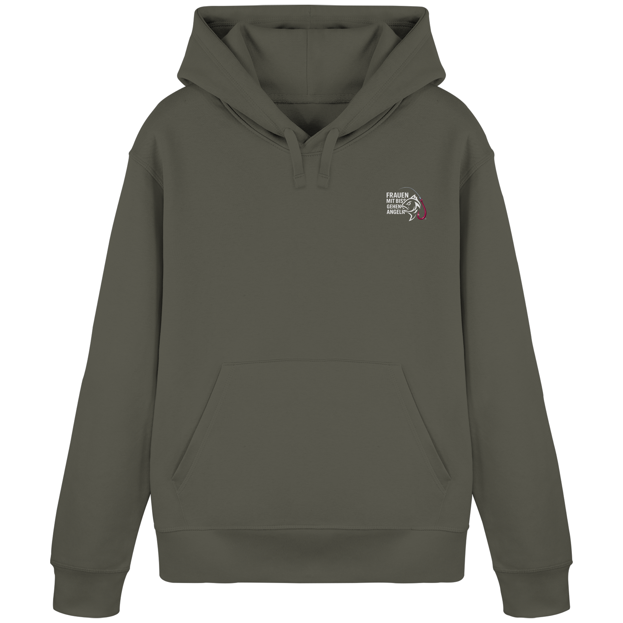 Hoodie als Premium Statement "Frauen mit Biss, gehen angeln" - Organic Basic Hoodie