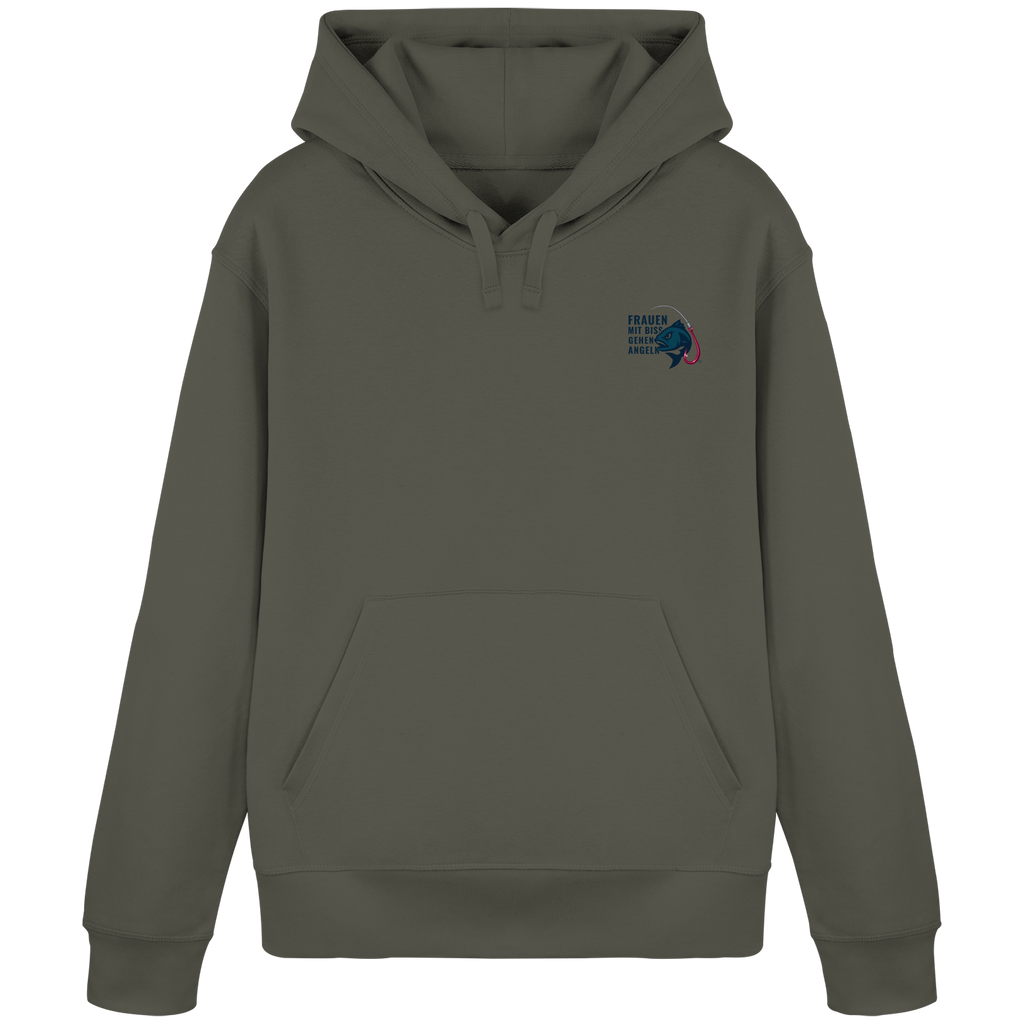 Dieser Hoodie ist kein Trendteil. Er ist ein Statement "Frauen mit Biss, gehen angeln" - Organic Basic Hoodie