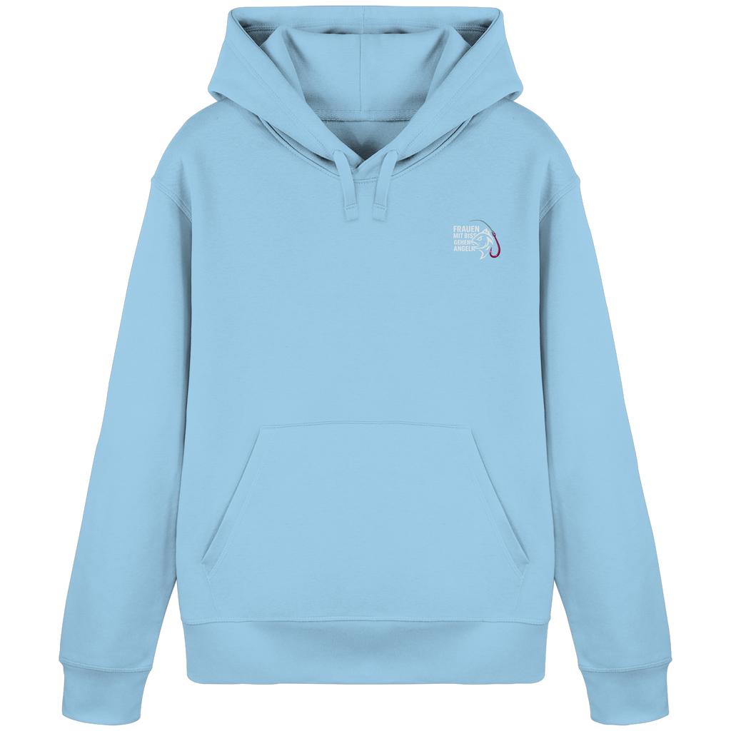 Hoodie als Premium Statement "Frauen mit Biss, gehen angeln" - Organic Basic Hoodie
