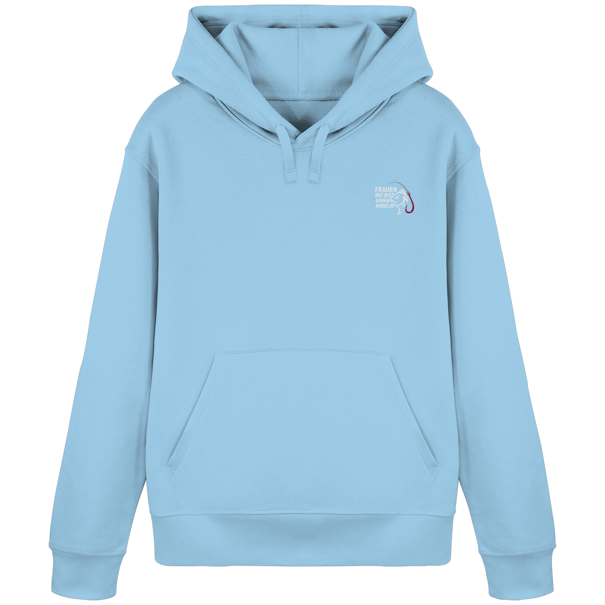 Hoodie als Premium Statement "Frauen mit Biss, gehen angeln" - Organic Basic Hoodie