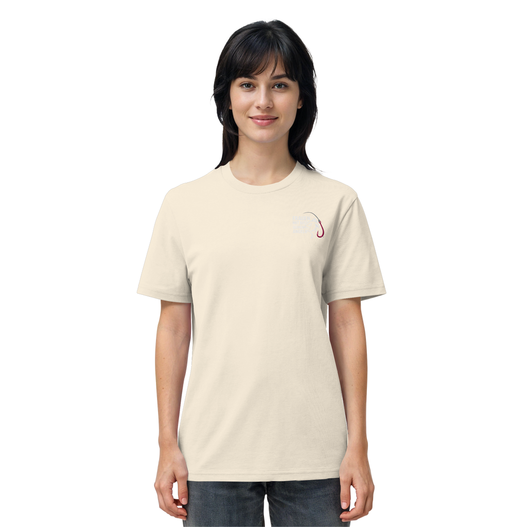 T-Shirt für starke Frauen "Frauen mit Biss, gehen angeln" Vorne/hinten Druck  - Organic Shirt