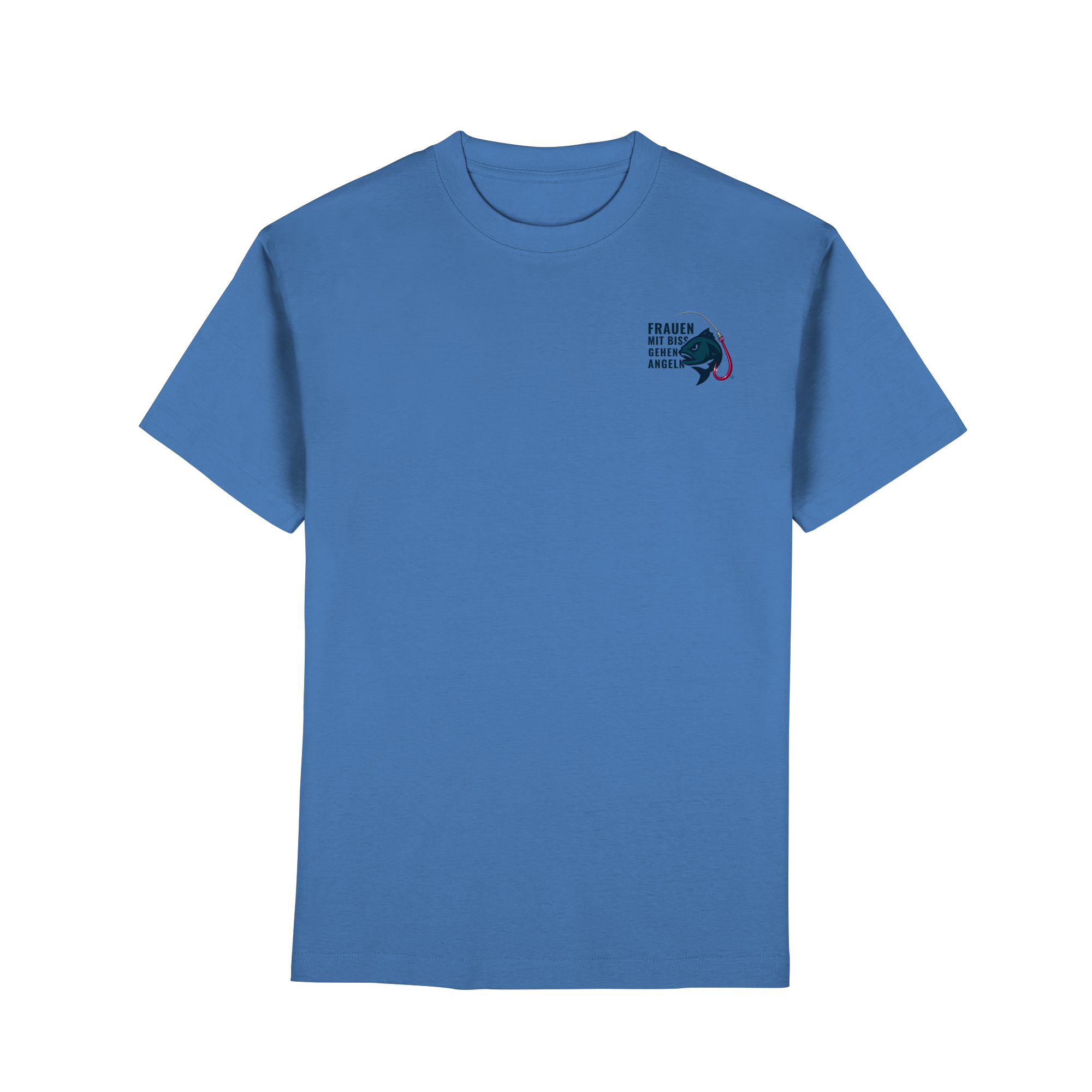 T-Shirt für starke Frauen "Frauen mit Biss, gehen angeln" Vorne/hinten Druck - Premium Classic T-Shirt