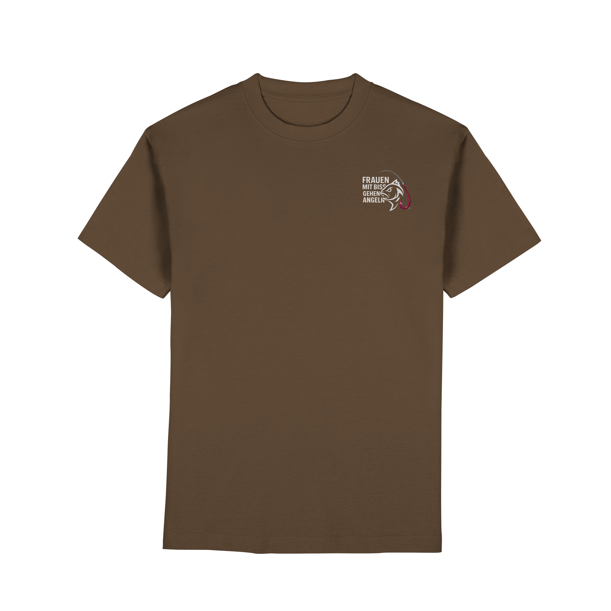 T-Shirt für starke Frauen "Frauen mit Biss, gehen angeln" Vorne/hinten Druck  - Premium Classic T-Shirt