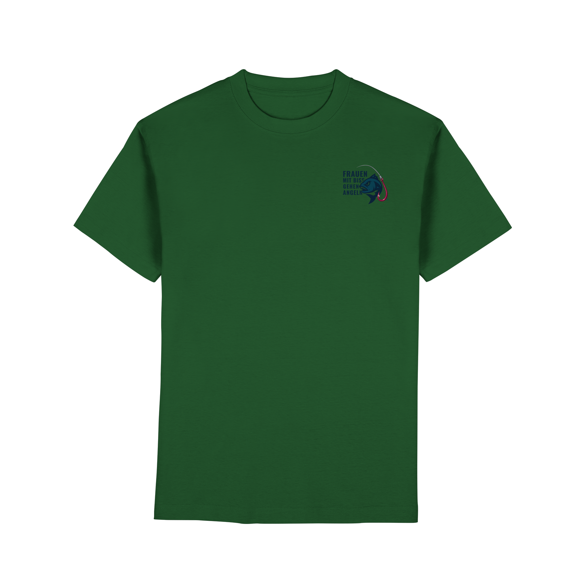 T-Shirt für starke Frauen "Frauen mit Biss, gehen angeln" Vorne/hinten Druck - Premium Classic T-Shirt