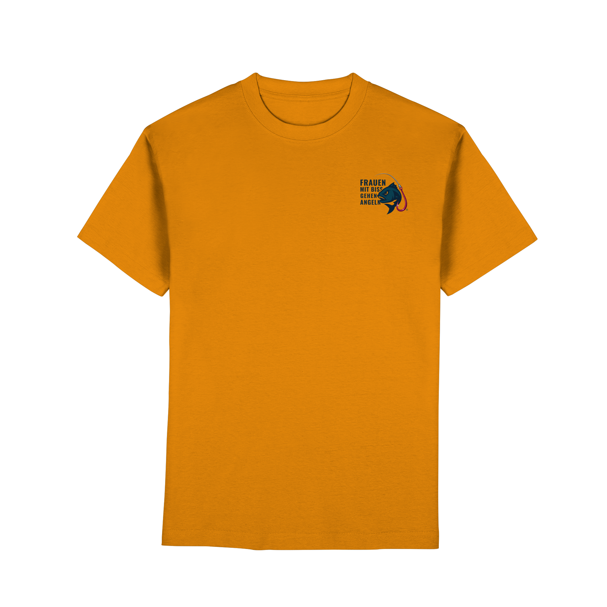 T-Shirt für starke Frauen "Frauen mit Biss, gehen angeln" Vorne/hinten Druck - Premium Classic T-Shirt