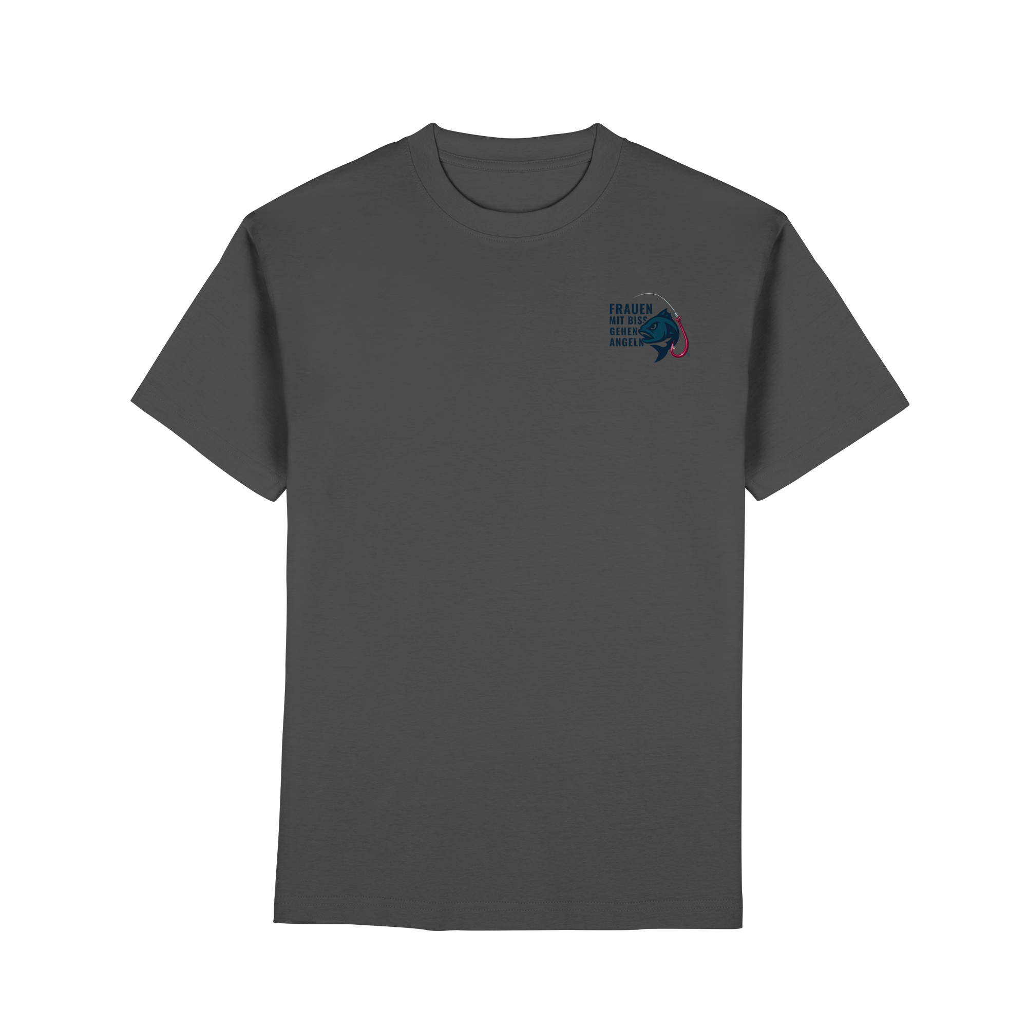 T-Shirt für starke Frauen "Frauen mit Biss, gehen angeln" Vorne/hinten Druck - Premium Classic T-Shirt