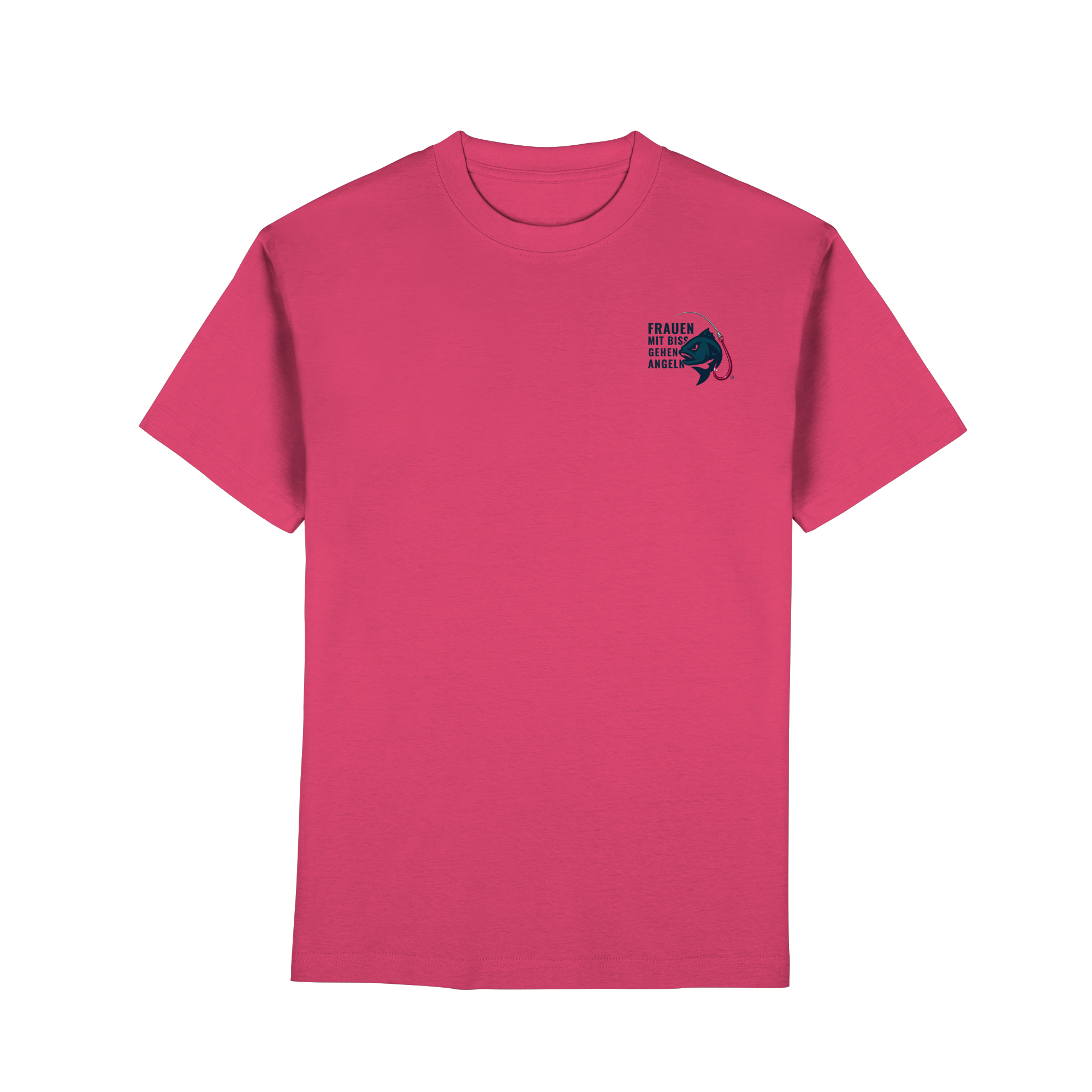 T-Shirt für starke Frauen "Frauen mit Biss, gehen angeln" Vorne/hinten Druck - Premium Classic T-Shirt