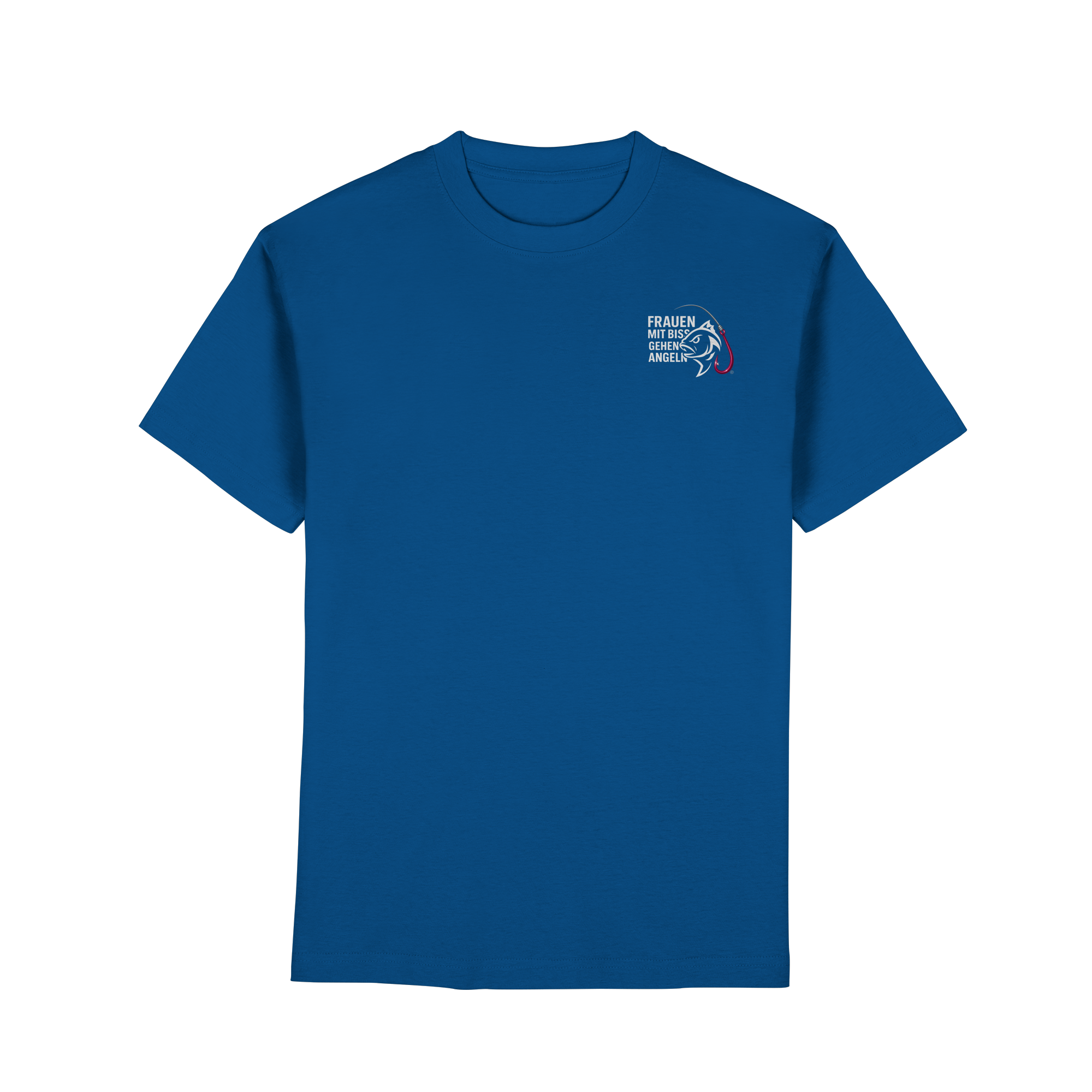 T-Shirt für starke Frauen "Frauen mit Biss, gehen angeln" Vorne/hinten Druck  - Premium Classic T-Shirt