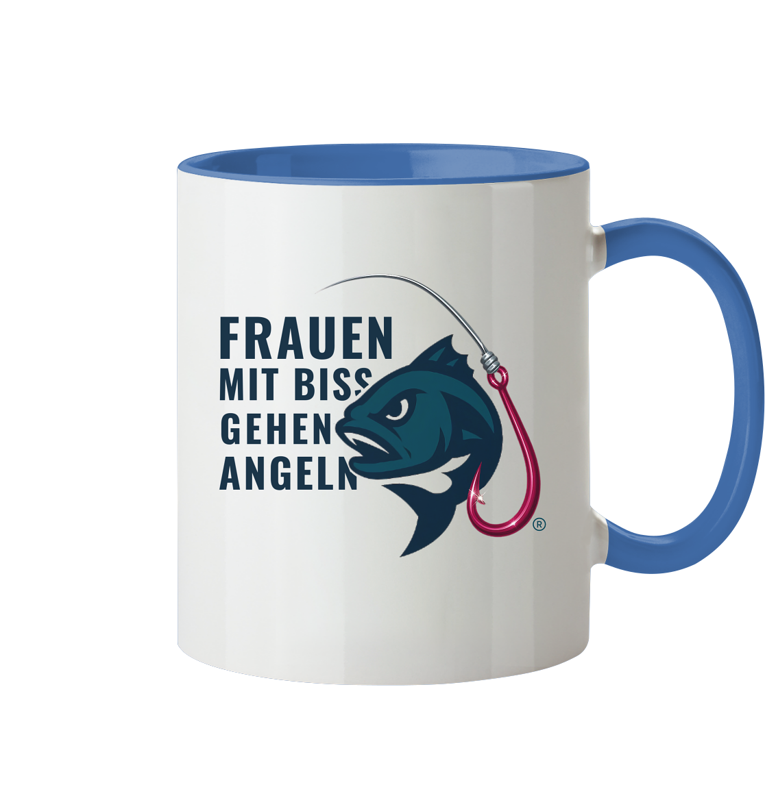 Tasse "Frauen mit Biss, gehen angeln" - zweifarbig - Tasse zweifarbig