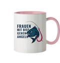 Tasse "Frauen mit Biss, gehen angeln" - zweifarbig - Tasse zweifarbig