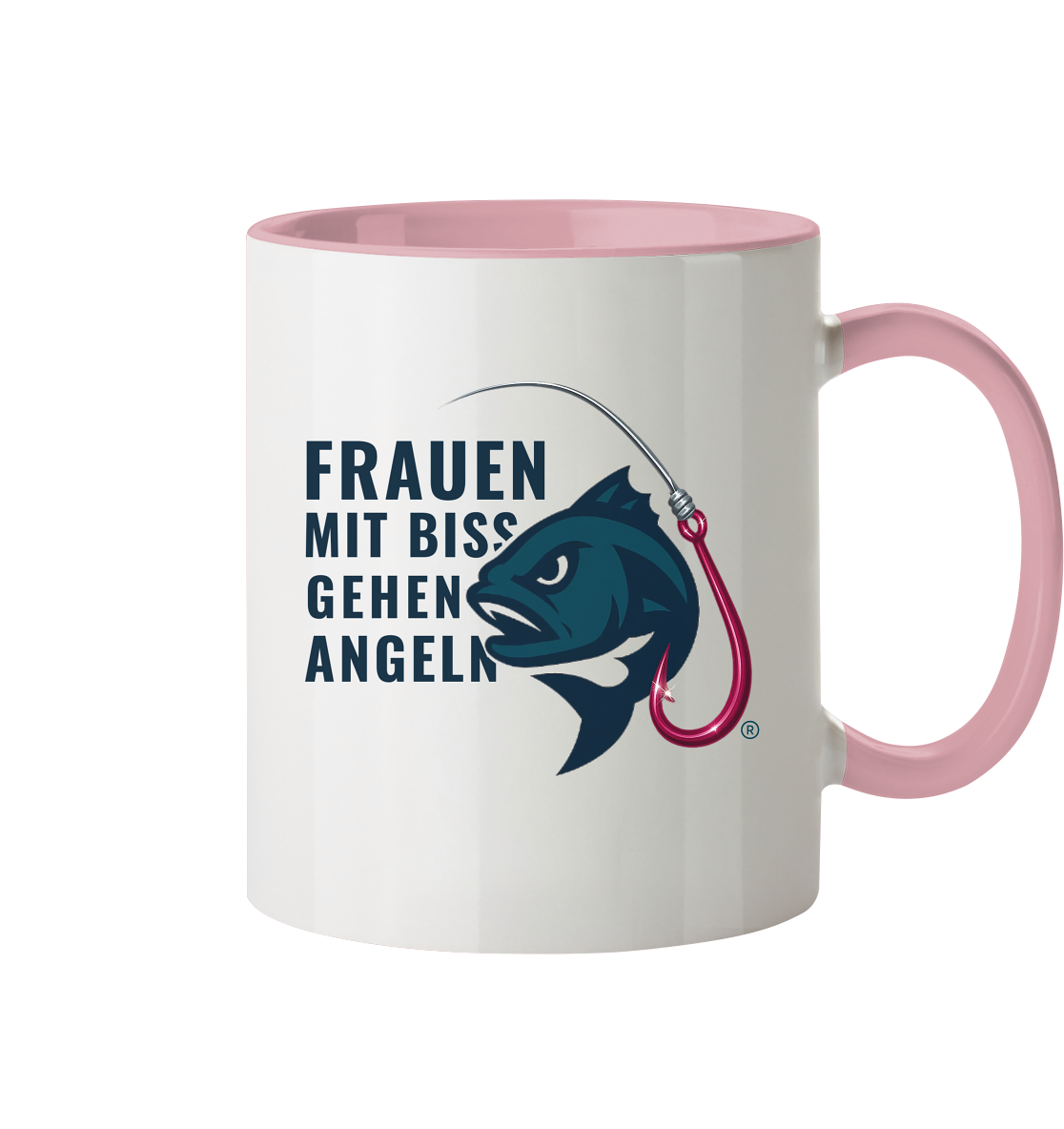 Tasse "Frauen mit Biss, gehen angeln" - zweifarbig - Tasse zweifarbig