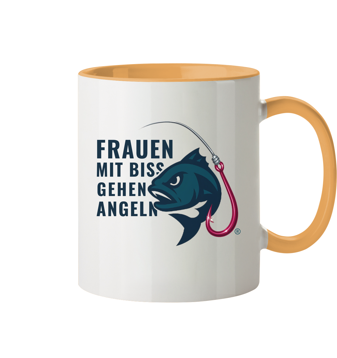 Tasse "Frauen mit Biss, gehen angeln" - zweifarbig - Tasse zweifarbig