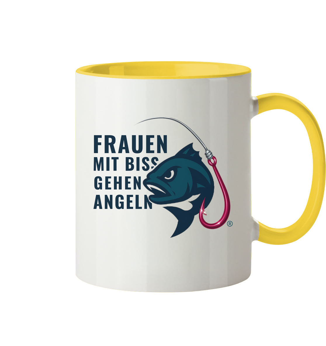 Tasse "Frauen mit Biss, gehen angeln" - zweifarbig - Tasse zweifarbig