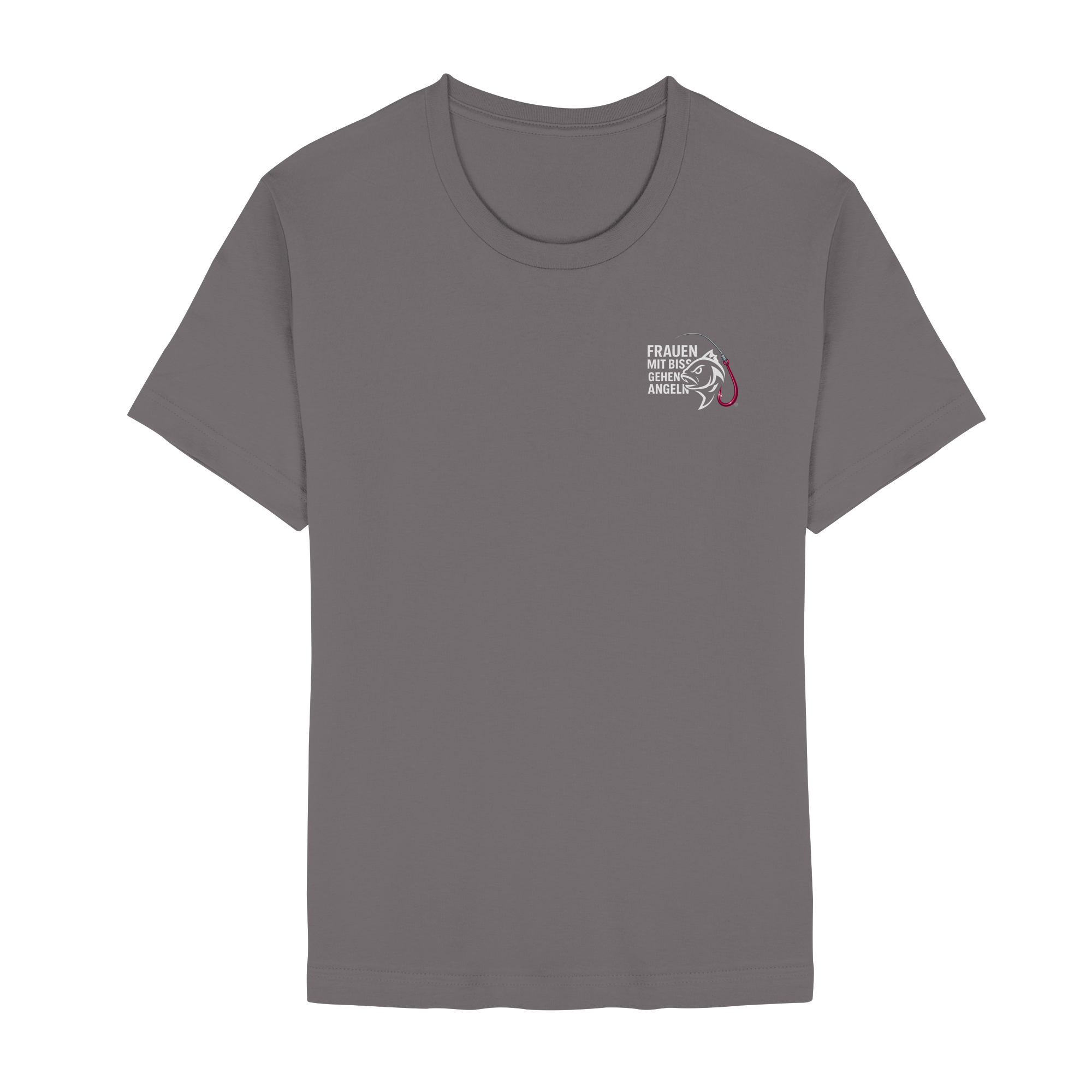 T-Shirt für starke Frauen "Frauen mit Biss, gehen angeln" Vorne/hinten Druck  - Unisex Essential Premium T-Shirt