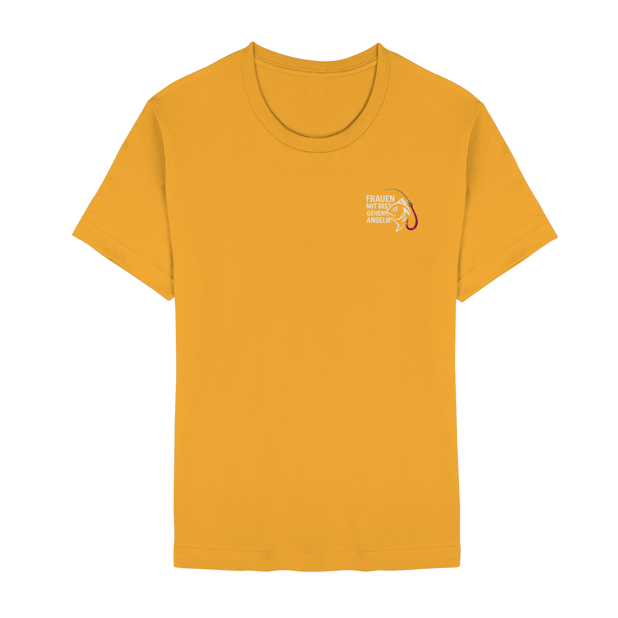 T-Shirt für starke Frauen "Frauen mit Biss, gehen angeln" Vorne/hinten Druck  - Unisex Essential Premium T-Shirt
