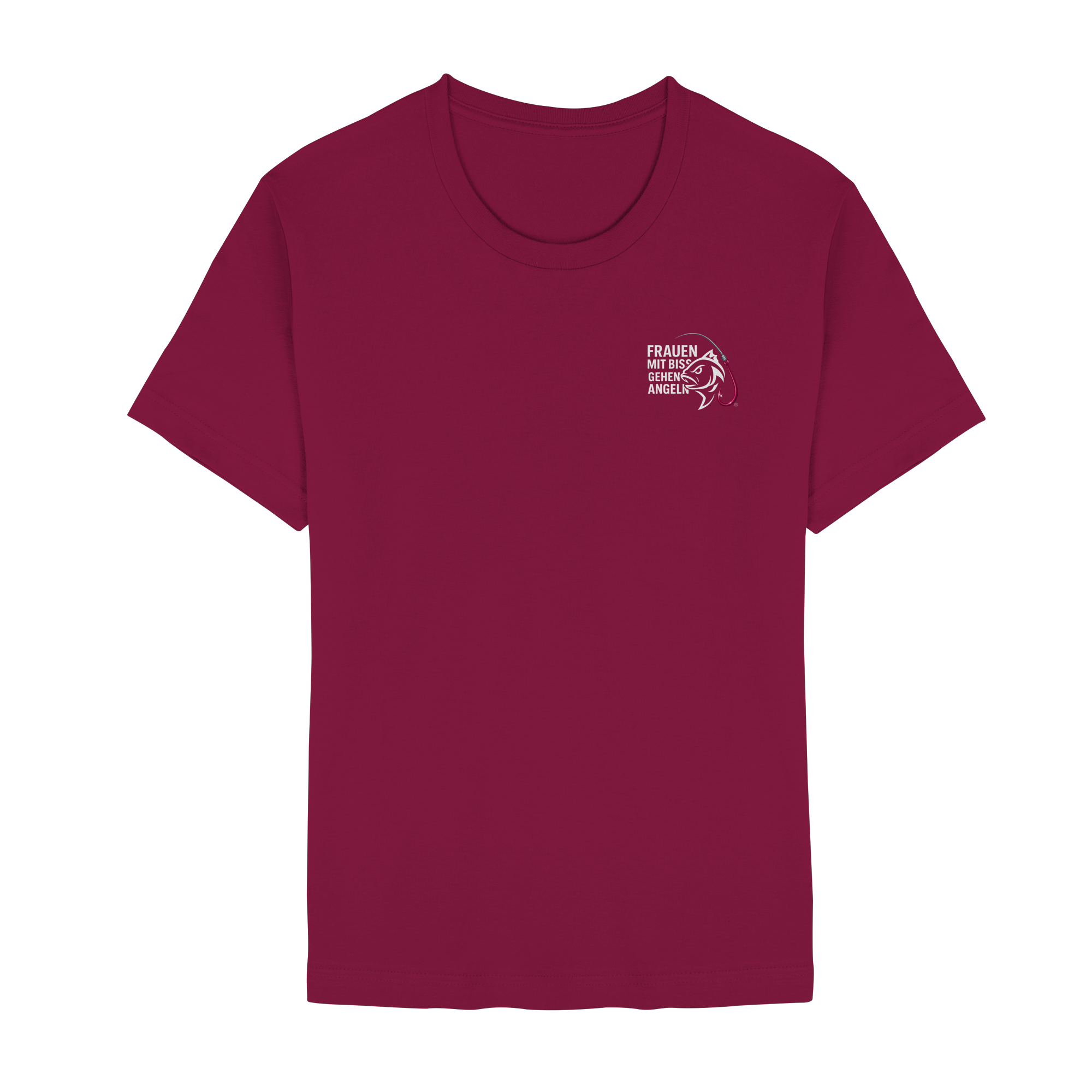 T-Shirt für starke Frauen "Frauen mit Biss, gehen angeln" Vorne/hinten Druck  - Unisex Essential Premium T-Shirt