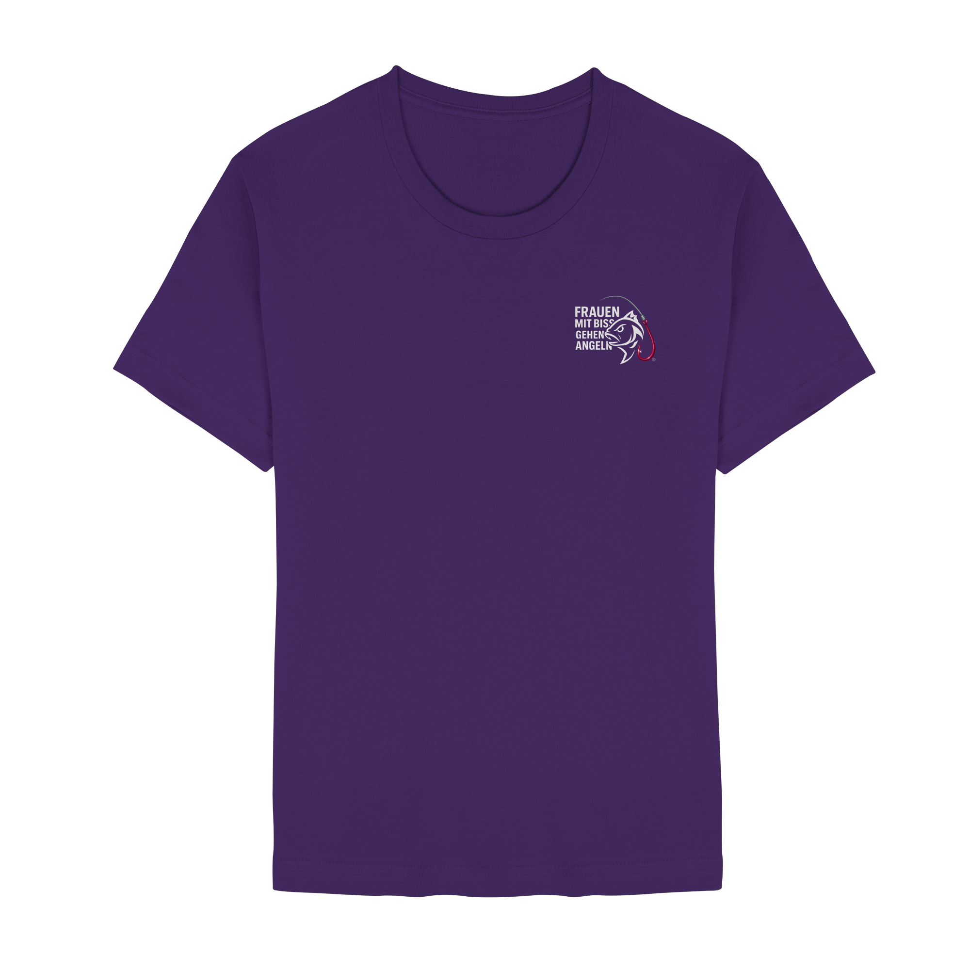 T-Shirt für starke Frauen "Frauen mit Biss, gehen angeln" Vorne/hinten Druck  - Unisex Essential Premium T-Shirt